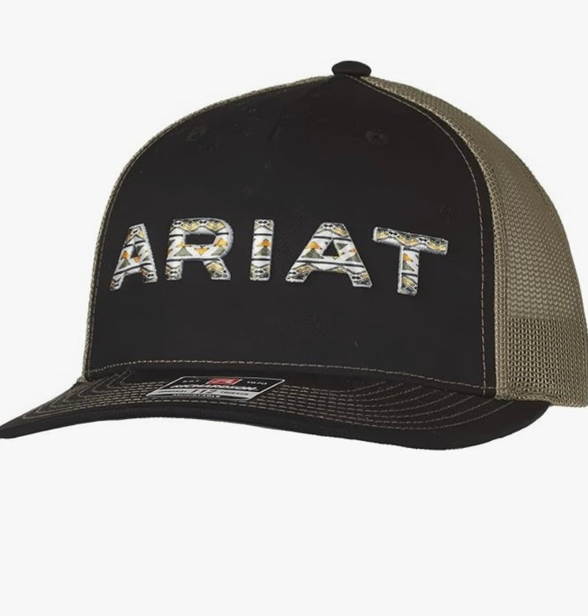 Ariat Black & Olive Aztec Snapback