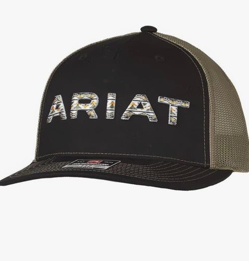 Ariat Black & Olive Aztec Snapback