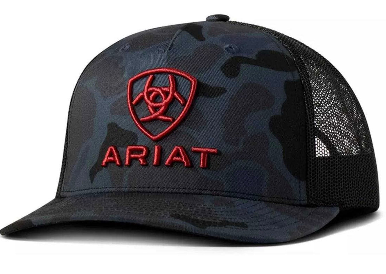 Ariat Camo Embroidery Logo Navy Mesh Back Snapback