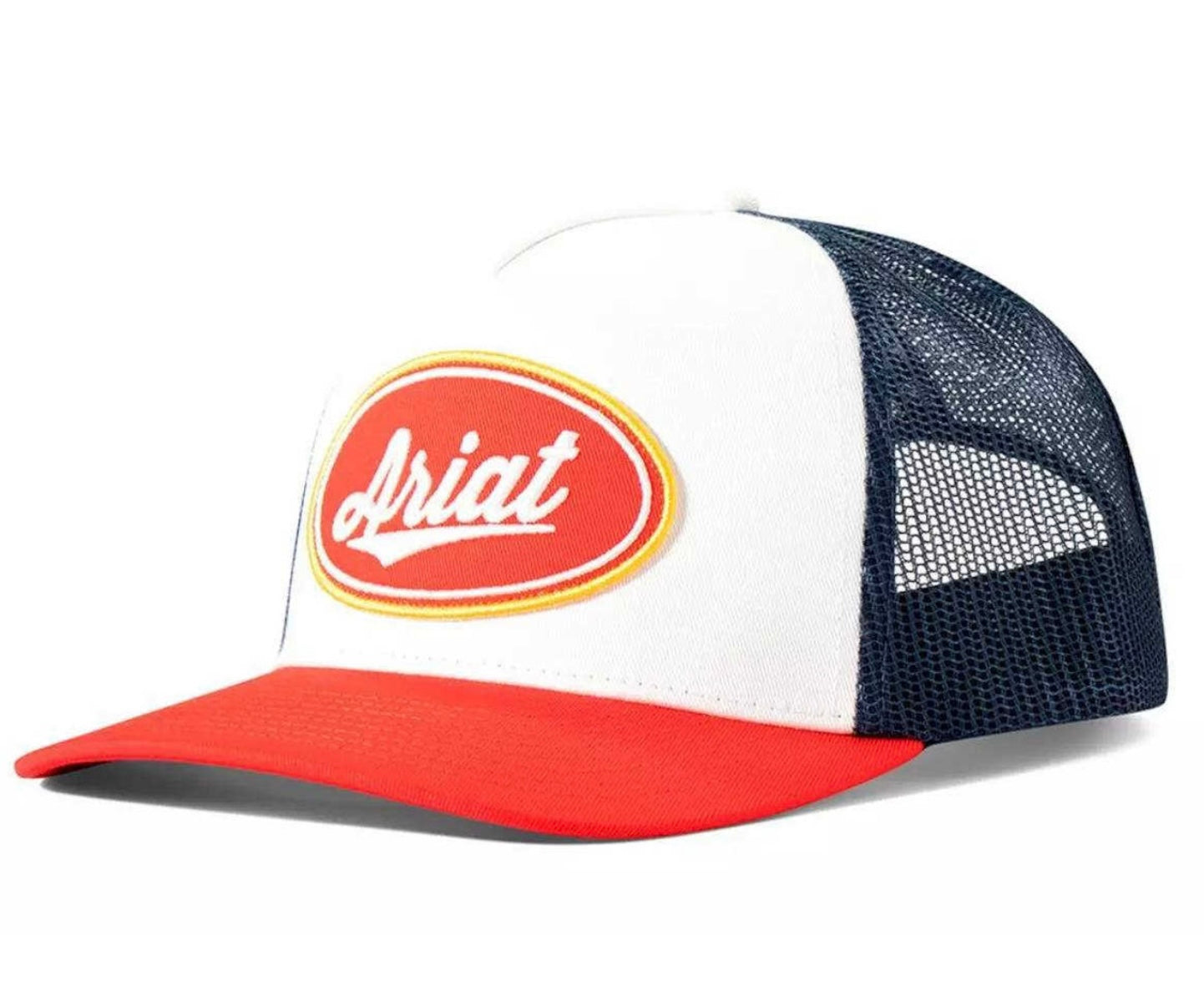 Ariat Logo White & Navy Mesh Back Snapback