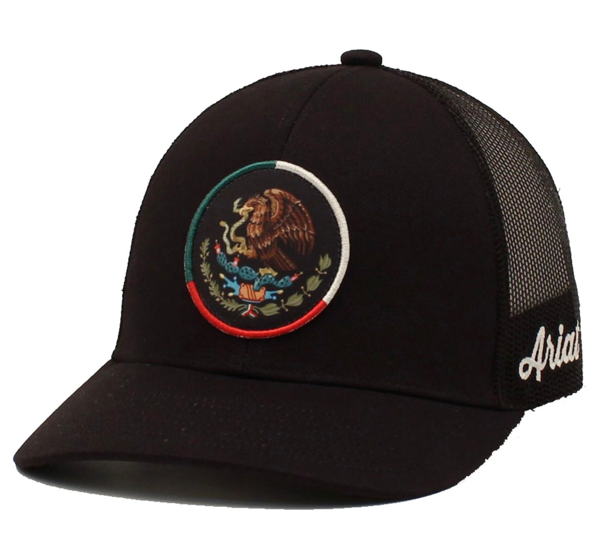 Ariat Mexico Flag Eagle Black Mesh Back Snapback